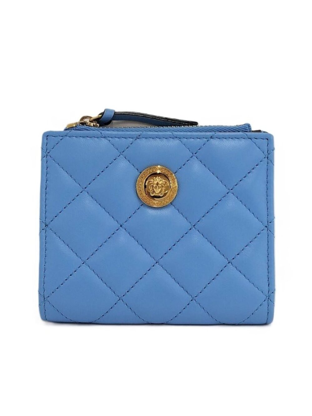 Versace Quilted Wallet Leather Blue